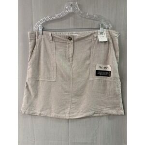 Dastash Linen Skirt in Beige